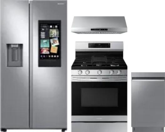 4 Piece Package Includes Refrigerator, Range, Hood And Dishwasher