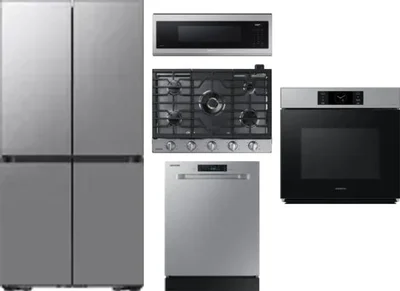 5 Piece Package Includes Refrigerator, Cooktop, Wall Oven, Microwave And Dishwasher
