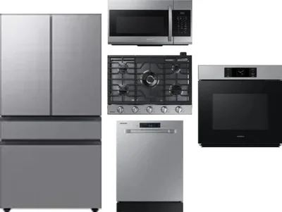 5 Piece Package Includes Refrigerator, Cooktop, Wall Oven, Microwave And Dishwasher
