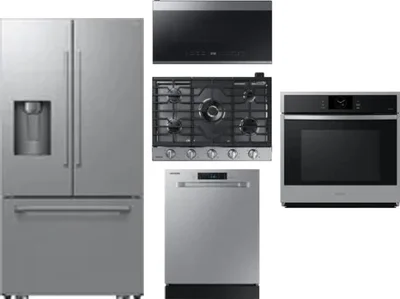 5 Piece Package Includes Refrigerator, Cooktop, Wall Oven, Microwave And Dishwasher