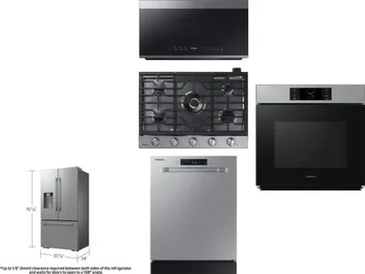 5 Piece Package Includes Refrigerator, Cooktop, Wall Oven, Microwave And Dishwasher