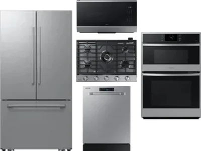 5 Piece Package Includes Refrigerator, Cooktop, Wall Oven, Microwave And Dishwasher