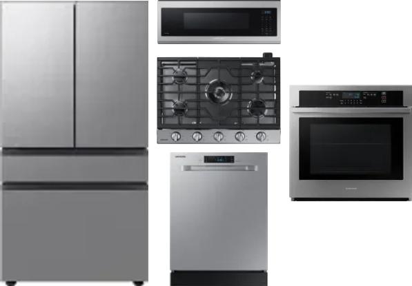 5 Piece Package Includes Refrigerator, Cooktop, Wall Oven, Microwave And Dishwasher
