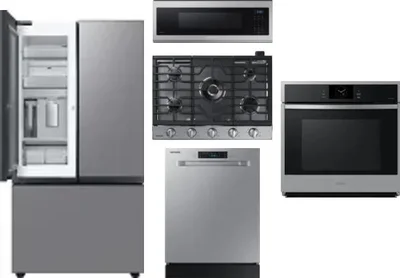 5 Piece Package Includes Refrigerator, Cooktop, Wall Oven, Microwave And Dishwasher