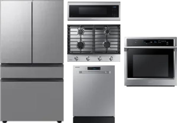 5 Piece Package Includes Refrigerator, Cooktop, Wall Oven, Microwave And Dishwasher