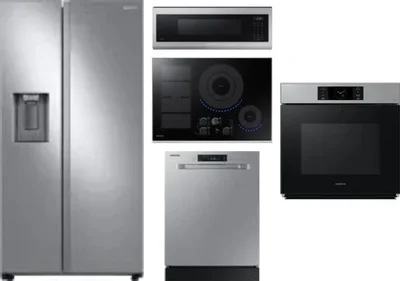 5 Piece Package Includes Refrigerator, Cooktop, Wall Oven, Microwave And Dishwasher