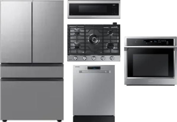 5 Piece Package Includes Refrigerator, Cooktop, Wall Oven, Microwave And Dishwasher