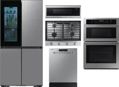 5 Piece Package Includes Refrigerator, Cooktop, Wall Oven, Microwave And Dishwasher
