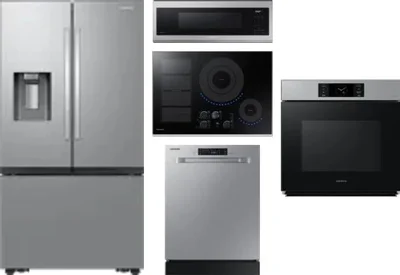 5 Piece Package Includes Refrigerator, Cooktop, Wall Oven, Microwave And Dishwasher