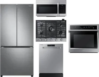 5 Piece Package Includes Refrigerator, Cooktop, Wall Oven, Microwave And Dishwasher
