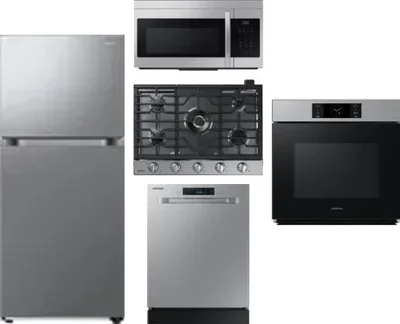5 Piece Package Includes Refrigerator, Cooktop, Wall Oven, Microwave And Dishwasher