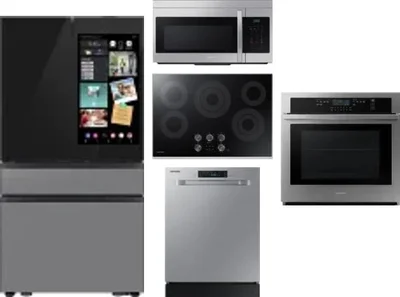 5 Piece Package Includes Refrigerator, Cooktop, Wall Oven, Microwave And Dishwasher