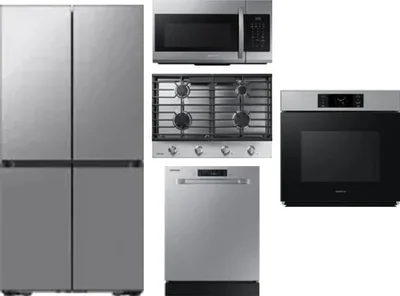 5 Piece Package Includes Refrigerator, Cooktop, Wall Oven, Microwave And Dishwasher