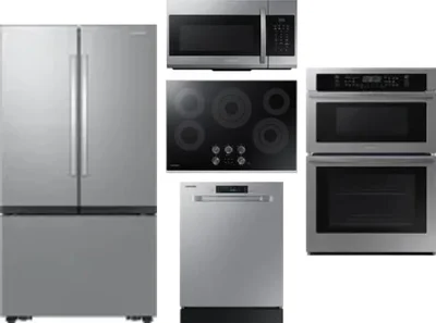 5 Piece Package Includes Refrigerator, Cooktop, Wall Oven, Microwave And Dishwasher
