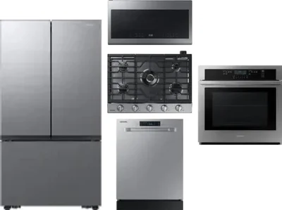 5 Piece Package Includes Refrigerator, Cooktop, Wall Oven, Microwave And Dishwasher
