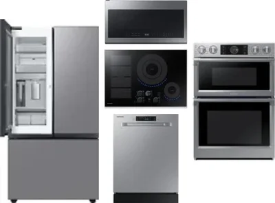 5 Piece Package Includes Refrigerator, Cooktop, Wall Oven, Microwave And Dishwasher