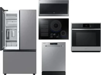 5 Piece Package Includes Refrigerator, Cooktop, Wall Oven, Microwave And Dishwasher