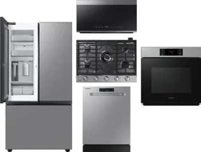5 Piece Package Includes Refrigerator, Cooktop, Wall Oven, Microwave And Dishwasher
