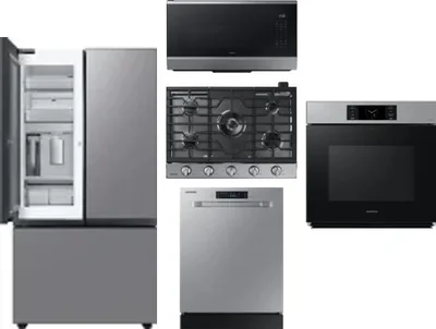 5 Piece Package Includes Refrigerator, Cooktop, Wall Oven, Microwave And Dishwasher