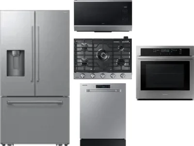 5 Piece Package Includes Refrigerator, Cooktop, Wall Oven, Microwave And Dishwasher