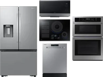 5 Piece Package Includes Refrigerator, Cooktop, Wall Oven, Microwave And Dishwasher