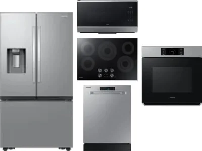 5 Piece Package Includes Refrigerator, Cooktop, Wall Oven, Microwave And Dishwasher
