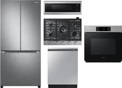 5 Piece Package Includes Refrigerator, Cooktop, Wall Oven, Microwave And Dishwasher
