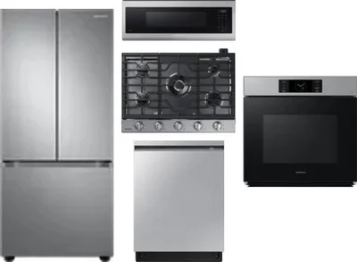 5 Piece Package Includes Refrigerator, Cooktop, Wall Oven, Microwave And Dishwasher