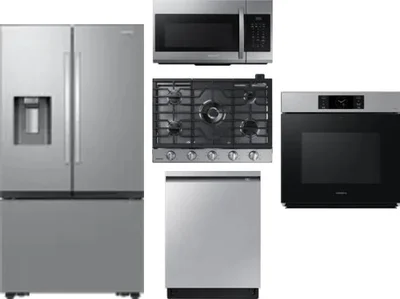 5 Piece Package Includes Refrigerator, Cooktop, Wall Oven, Microwave And Dishwasher