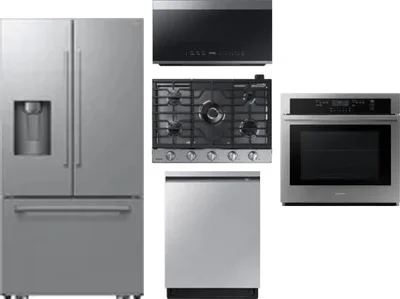 5 Piece Package Includes Refrigerator, Cooktop, Wall Oven, Microwave And Dishwasher