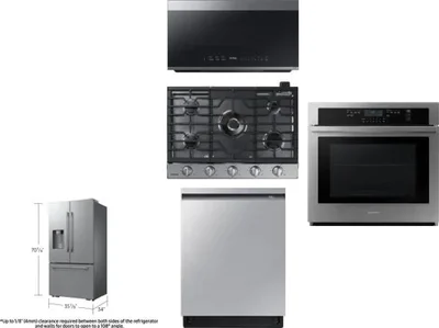 5 Piece Package Includes Refrigerator, Cooktop, Wall Oven, Microwave And Dishwasher