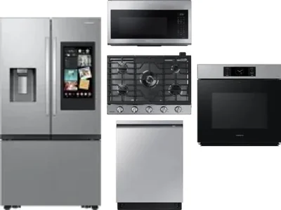 5 Piece Package Includes Refrigerator, Cooktop, Wall Oven, Microwave And Dishwasher