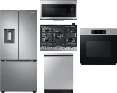 5 Piece Package Includes Refrigerator, Cooktop, Wall Oven, Microwave And Dishwasher