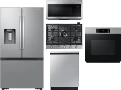 5 Piece Package Includes Refrigerator, Cooktop, Wall Oven, Microwave And Dishwasher