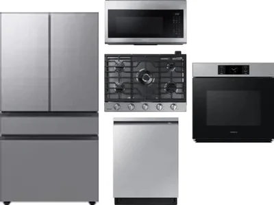 5 Piece Package Includes Refrigerator, Cooktop, Wall Oven, Microwave And Dishwasher