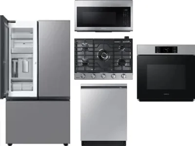 5 Piece Package Includes Refrigerator, Cooktop, Wall Oven, Microwave And Dishwasher
