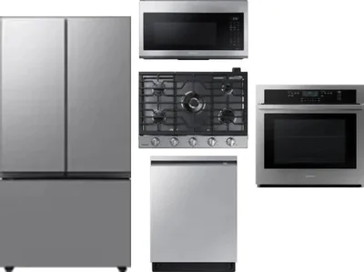 5 Piece Package Includes Refrigerator, Cooktop, Wall Oven, Microwave And Dishwasher