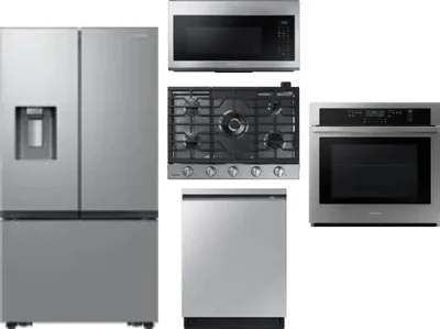5 Piece Package Includes Refrigerator, Cooktop, Wall Oven, Microwave And Dishwasher