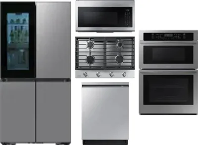 5 Piece Package Includes Refrigerator, Cooktop, Wall Oven, Microwave And Dishwasher