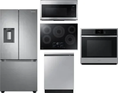 5 Piece Package Includes Refrigerator, Cooktop, Wall Oven, Microwave And Dishwasher
