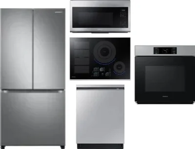 5 Piece Package Includes Refrigerator, Cooktop, Wall Oven, Microwave And Dishwasher
