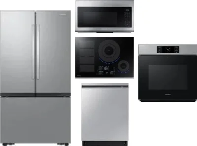 5 Piece Package Includes Refrigerator, Cooktop, Wall Oven, Microwave And Dishwasher