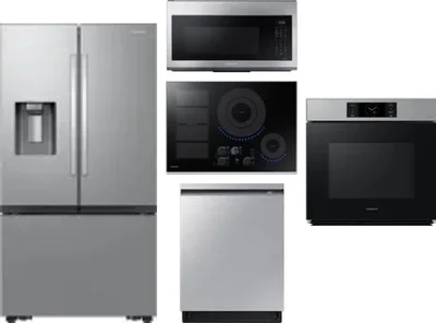 5 Piece Package Includes Refrigerator, Cooktop, Wall Oven, Microwave And Dishwasher