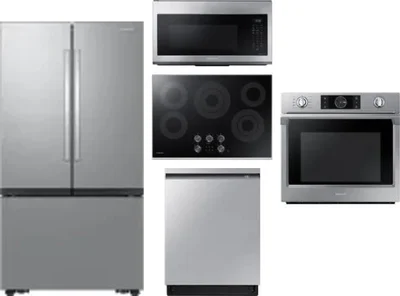 5 Piece Package Includes Refrigerator, Cooktop, Wall Oven, Microwave And Dishwasher