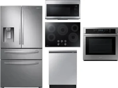 5 Piece Package Includes Refrigerator, Cooktop, Wall Oven, Microwave And Dishwasher