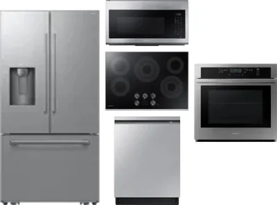 5 Piece Package Includes Refrigerator, Cooktop, Wall Oven, Microwave And Dishwasher