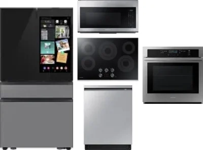 5 Piece Package Includes Refrigerator, Cooktop, Wall Oven, Microwave And Dishwasher