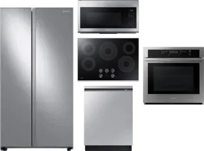 5 Piece Package Includes Refrigerator, Cooktop, Wall Oven, Microwave And Dishwasher