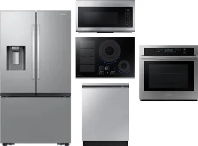 5 Piece Package Includes Refrigerator, Cooktop, Wall Oven, Microwave And Dishwasher