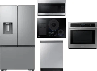 5 Piece Package Includes Refrigerator, Cooktop, Wall Oven, Microwave And Dishwasher